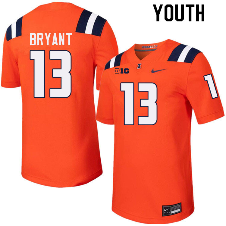 Youth #13 Pat Bryant Illinois Fighting Illini College Football Jerseys Stitched-Orange